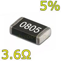 Резистор 0805/10шт/5% -3.6 Ом