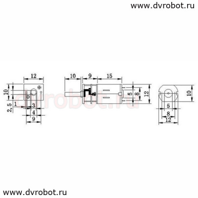 Мотор GA12YN20-100 (6V150rpm)